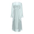 thumbnail image 6 of Kureaily Ladies Can Wear Long Casual Nightgown Home Wear With Net Lace And Breast Pads Casual Sleepwear, 6 of 6