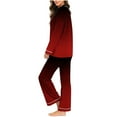 thumbnail image 6 of MGDXOX Womens Gradient Color Pajama Sets Long Sleeve Pajamas Sets 2 Piece Lounge Sets Soft Pj Sets Fall Sleepwear with Pockets Watermelon Red M, 6 of 8