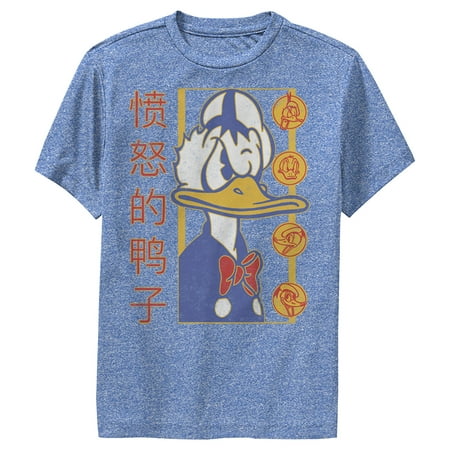 Boy s Mickey & Friends Angry Donald Duck Performance Graphic Tee Royal Blue Heather X Large