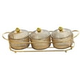thumbnail image 1 of veasfak Food Storage Organizer Plate Multipurpose with Holder Serving Container Nut Tray Brown 3 Bowls, 1 of 9