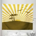 thumbnail image 1 of Coconut Tapestry, Pop Art Style Island with Palms Seagulls Sun Caribbean Evening, Fabric Wall Hanging Decor for Bedroom Living Room Dorm, 5 Sizes, Earth Yellow Chocolate, by Ambesonne, 1 of 1
