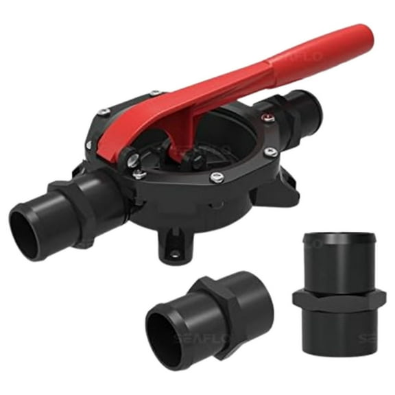 720 GPH Manual Bilge Pump - Hand Diaphragm Water Transfer Pump, 1.5" Hose, Fixed Handle, 4-Year Warranty Black