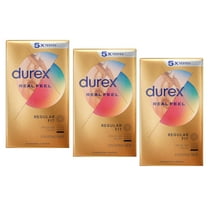 Durex Condom Real Feel Non Latex Condoms, 30 Count 3x10 - Ultra Fine & Lubricated for skin on skin feeling