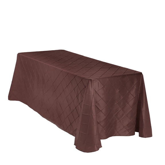 LinenTablecloth 90 x 132 in. Rectangular Pintuck Tablecloth Chocolate