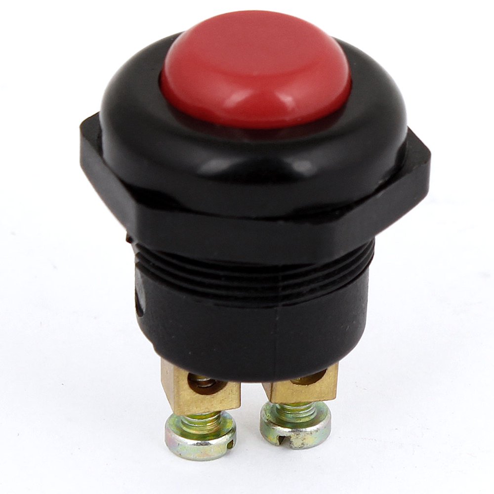 Van Car Truck Momentary 2 Terminals Red Press Button Switch 12V DC