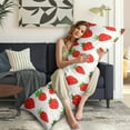 thumbnail image 5 of Strawberry Body Pillow Cover - Soft & Breathable, Hidden Zipper, 20"x54", Kawaii Strawberry & Floral Print - Perfect Gift for Strawberry Lovers, Side Sleepers, Pregnancy Support & Sweet Home Decor, 5 of 7