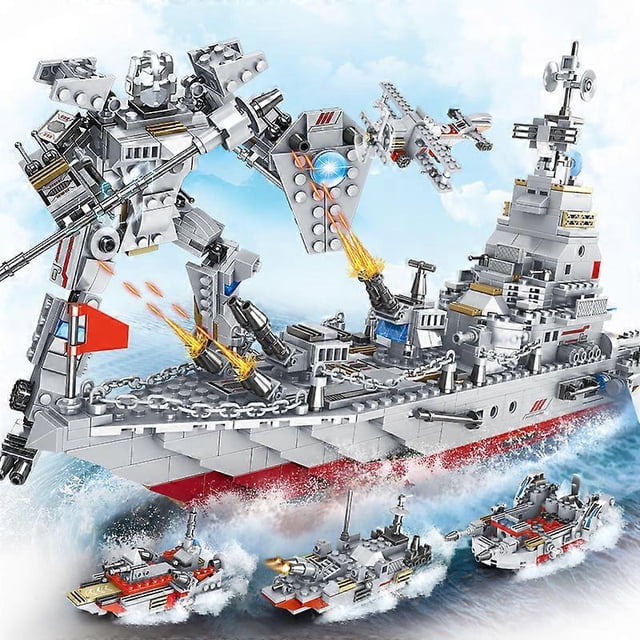 Military Battleship Building Blocks from the Red Sea, Toy Set, Construction Toy, Gift Idea
