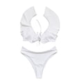 thumbnail image 3 of QLEICOM Womens Swimsuits Tummy Control Plus Size Swimsuit Coverup Bandeau Bandage Bikini Set Push-Up Brazilian Swimwear Beachwear Swimsuit White L, 3 of 7