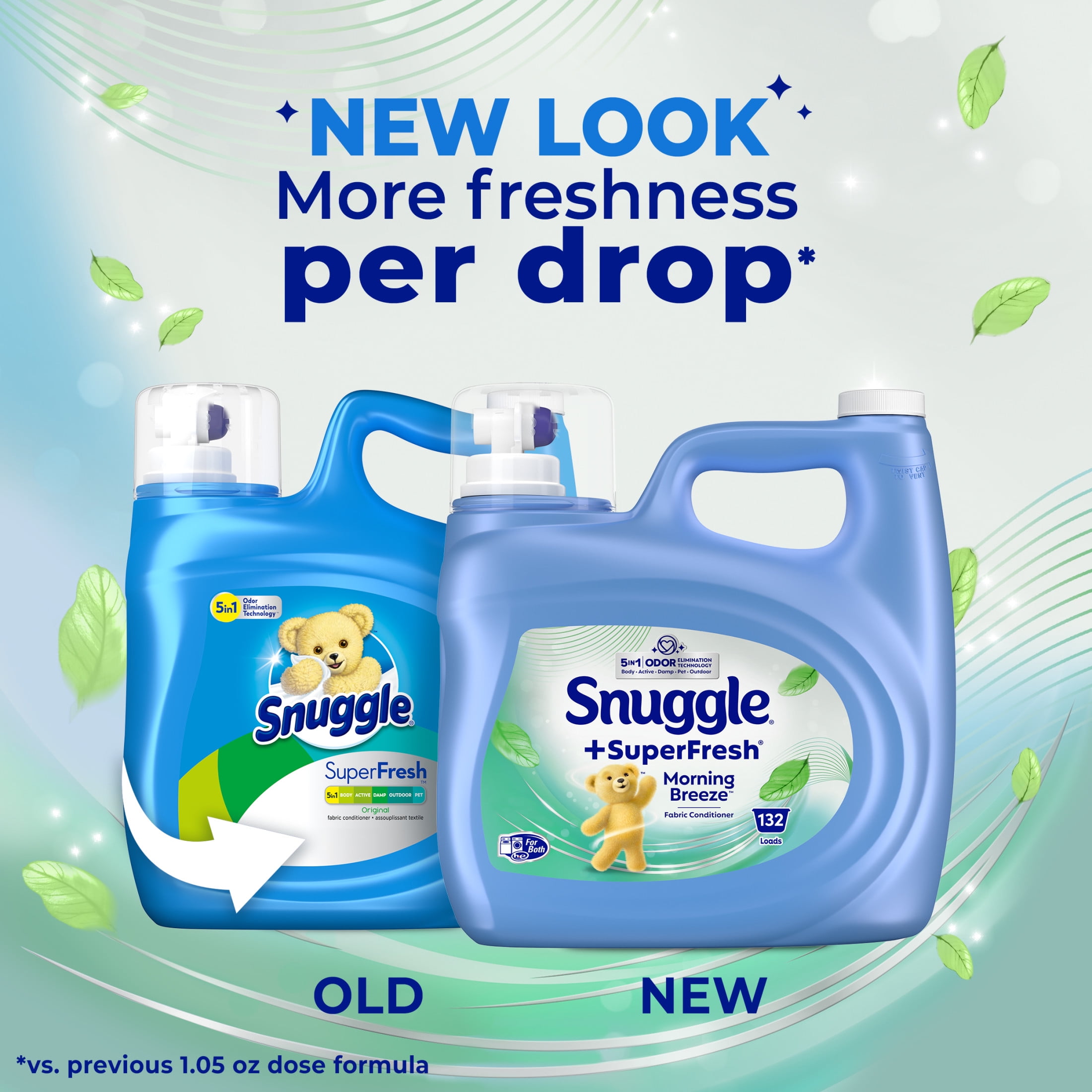 Snuggle SuperFresh Liquid Fabric Softener, Odor Eliminating, Morning Breeze, 132 Loads
