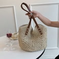 thumbnail image 6 of Straw Bag for Women Summer Beach Bag Soft Woven Tote Bag Large Rattan Shoulder Bag for Vacation - Beige, 6 of 7