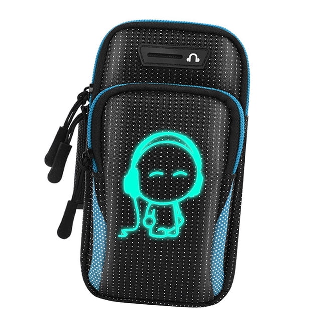 Brazaletes para teléfono, almacenamiento para correr, ciclismo, impermeables, para entrenar, caminar, cartera para trotar. Azul