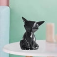thumbnail image 2 of Matt Ceramic Fox Figurine Desktop Sculpture Craft Home Decoration Black S, 2 of 9