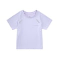 thumbnail image 6 of Girls Raglan Sleeve Reflective T-Shirt Moisture Wicking Quick Dry Athletic Top Breathable Polyester Activewear Purple,Size 6-7T, 6 of 6