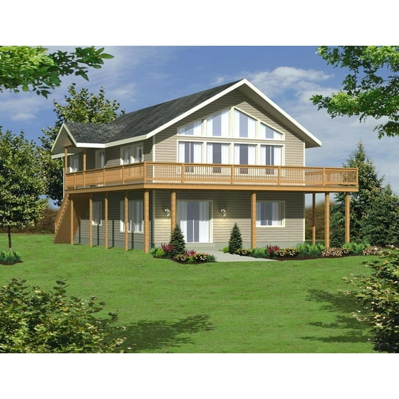 001-3028: Mountain Garage apartment 3 Bed, 3 Bath Luxury Home Plan, 1827 Sq Ft: Full Blueprints with License to Build by Home Plan Marketplace - Lesuto