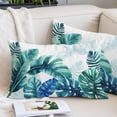 thumbnail image 2 of Blue Teal Leaves Pillow Covers 24"x36", Summer Botanical Watercolor Leaf Soft Brushed Microfiber Breathable Throw Pillow Covers, Decorative Pillowcase with Zipper for Couch Sofa Bedroom Living Room, 2 of 9