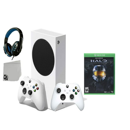 Xbox Series S Video Game Console White with Halo The Master Chief Collection BOLT AXTION Bundle with 2 Controller Used