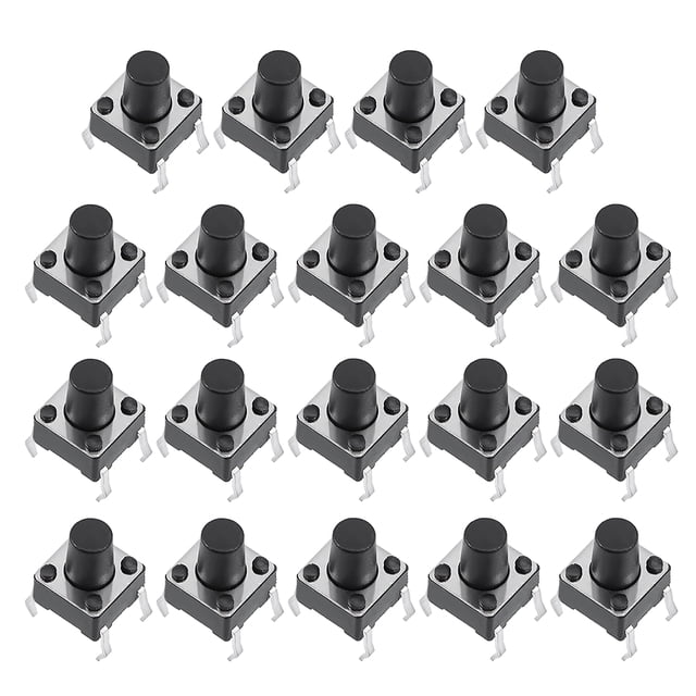 Interruptor de botón táctil momentáneo DIP de 6x6x8 mm, 19 piezas