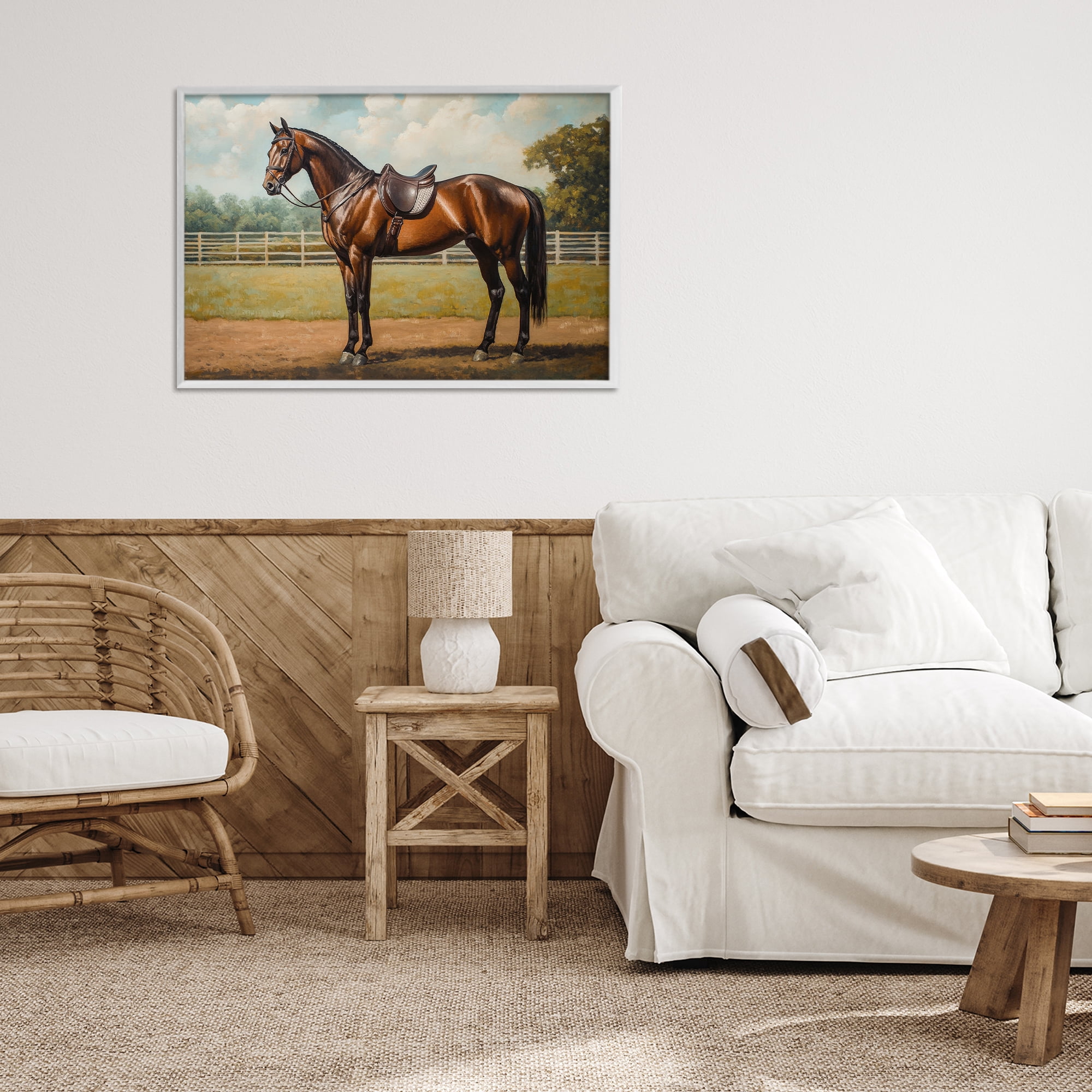 Stupell Industries Saddled & Ready For The Show White Framed Giclee Art, design by Petal Prints Design