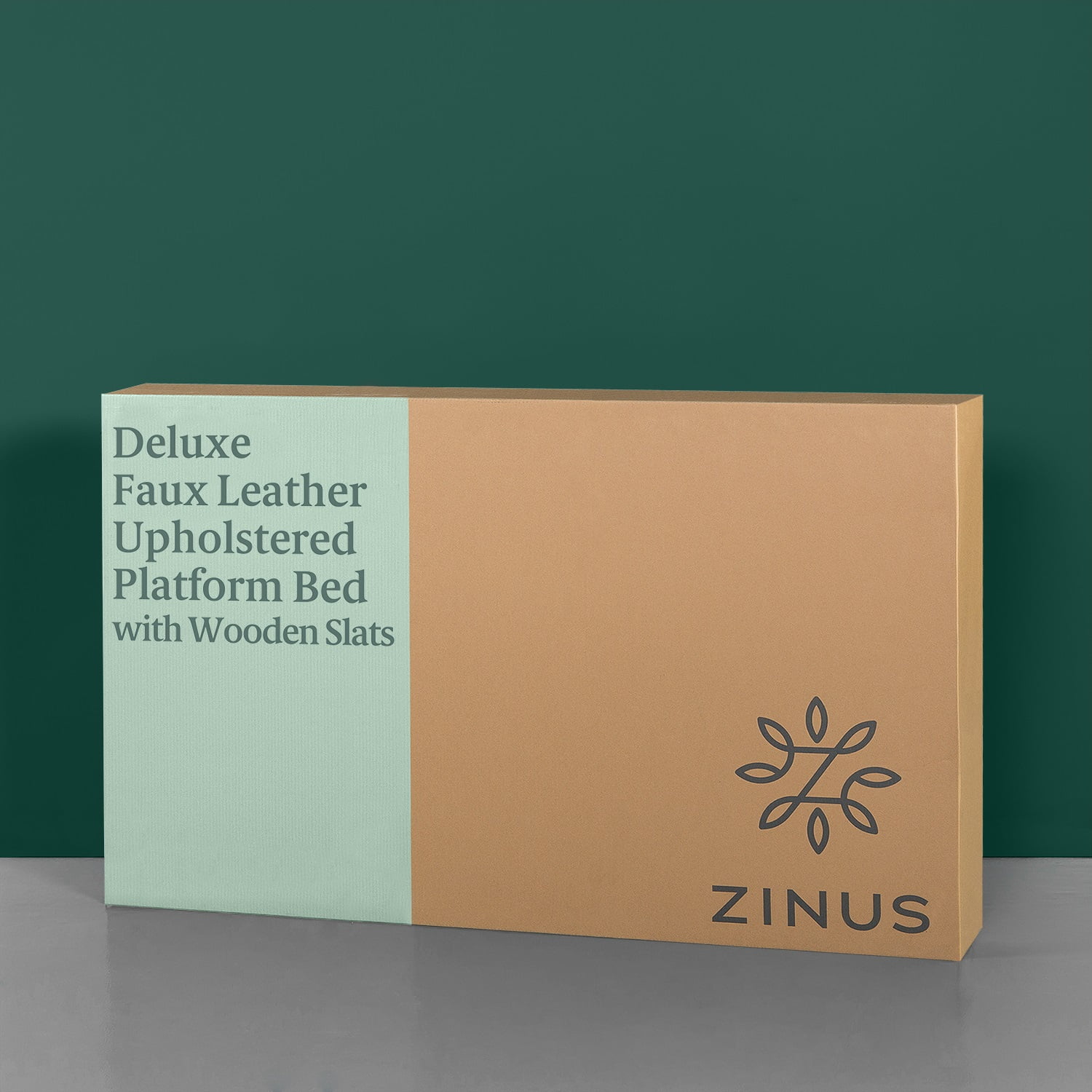 Zinus Gerard 47 Faux Leather Platform Bed With Wooden Slats Full Walmart Com Walmart Com