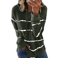 thumbnail image 1 of Avamo Hauts à Capuche Décontractés pour Femmes Manches Longues Automne Rayé Vert Armée m, 1 of 2