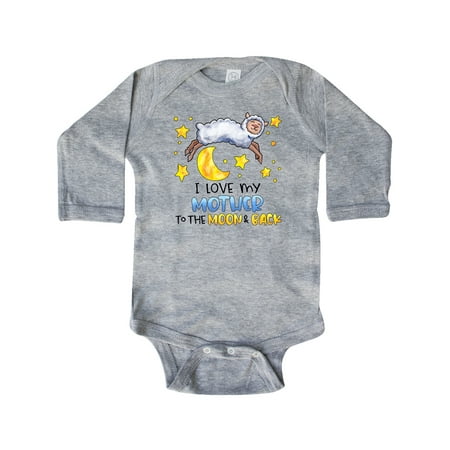 

Inktastic I Love my Mother to the Moon and Back Cute Sheep Gift Baby Boy or Baby Girl Long Sleeve Bodysuit