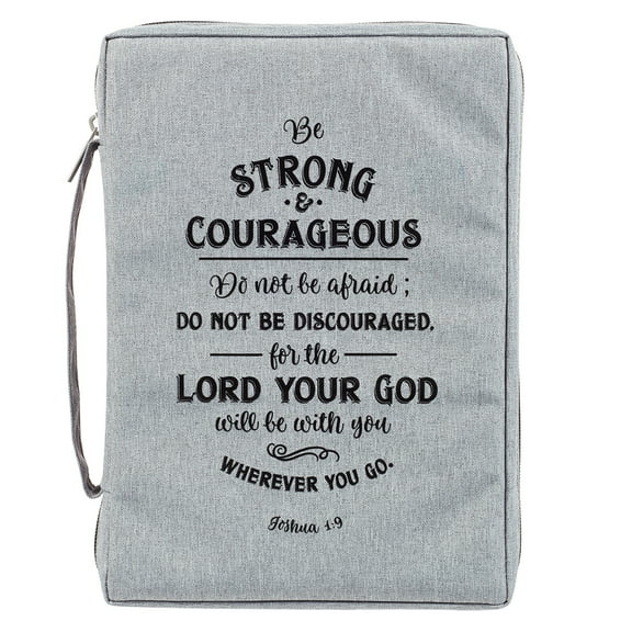 Strong and Courageous Poly-Canvas Bible Cover - Large