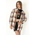 thumbnail image 3 of Plaid Zip Shacket - Women's Full Zip Casual Plaid Jacket, 3 of 4