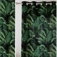 thumbnail image 2 of Vargottam Leaves Design Extra Long Sheer Curtains for Double Height Windows & Doors Set of 2 Panels, 108" Length, Grommet Top, Light Filtering Printed Georgette Drapes, 2 of 9