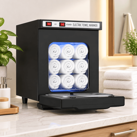 Black 5L Small Towel Warmer Hot Cabinet For Spa Salon Home Use