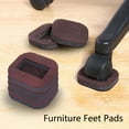 thumbnail image 4 of TOP-MAX Floor Furniture Protective Pad Felt Chair Slipping Protective Feet for Bed Hardwood Floor (Dark Brown), 4 of 8