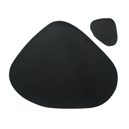 

YUEHAO Placemat Leather Placemat Waterproof And Oilproof Insulation Table Mat Cup Mat Combinatio Waterproof Oilproof Heat Black