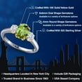 thumbnail image 2 of Gem Stone King 925 Silver and 10K Yellow Gold Green Peridot and White Moissanite Engagement Ring for Women | 1.88 Cttw | Oval 8X6MM | Gemstone August Birthstone | Size 9, 2 of 7