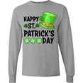 thumbnail image 3 of Inktastic Happy St. Patrick's Day Green Hat and Clovers Long Sleeve T-Shirt, 3 of 5