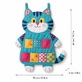 thumbnail image 4 of Cat-Shaped Patchwork Wall Organizer, 27.6x15.7 Inch Hanging Storage Pouch with Multiple Pockets for Keys & Tools, Canvas Entryway Decor B, 4 of 8