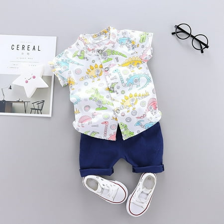 

RPVATI Infant Baby Toddler Child Children Kids Clothes Short Sleeve Shirts Shorts 2 Pieces Summer Clothes