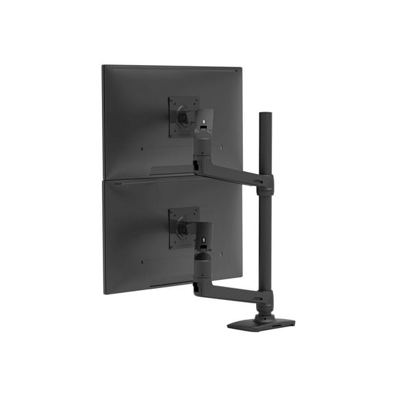 Ergotron LX - Mounting kit (dual stacking arm, tall pole) - for 2 LCD displays - matte black - screen size: up to 40" - desk-mountable