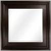 Canopy Square Beveled Glass Wall Mirror, Mahogany Finish
