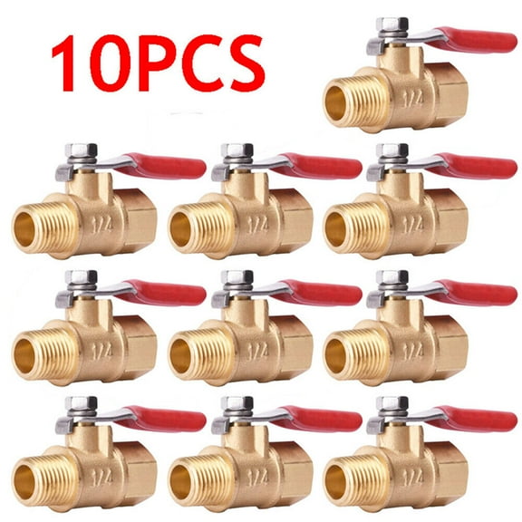 10 Pack 1/4" Male Female NPT Brass Ball Valve Water Air Tank Drain Shut Off 2021