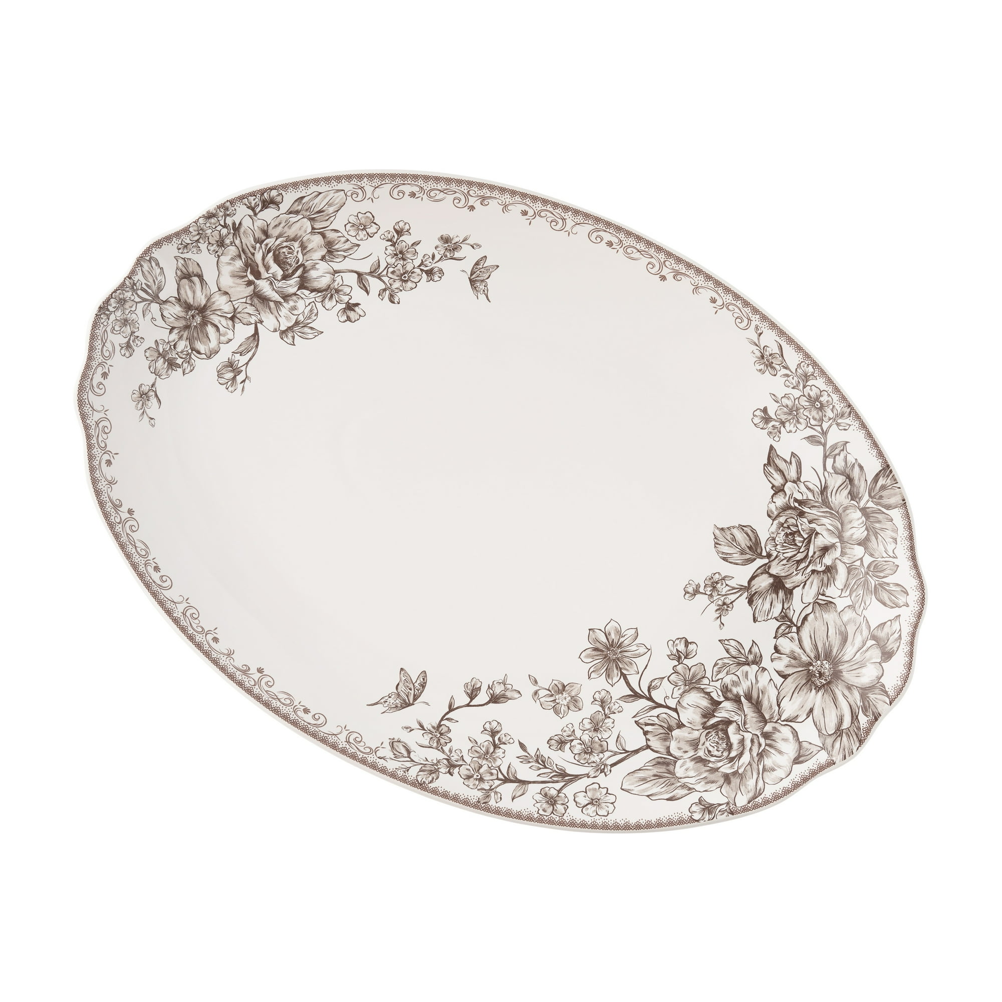 The Pioneer Woman Agatha Stoneware 16-inch Serving Platter, Brown