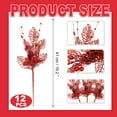 12 Pcs 16.2 Inch Artificial Christmas Picks for Christmas Tree Glitters