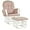 Pink, variant on DORTALA Baby Glider Rocker with Ottoman, Multi-Position Glider with Cleanable Upholstered, Smooth Rocking Motion, Nursery Glider & Ottoman Sets for Nursing Baby, Reading, Pink