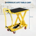 thumbnail image 6 of Pinypikaka 1100 LBS Hydraulic Lift Table Cart, 32" Max Lifting Height, Heavy Duty Single Scissor Lift Table with Non Slip Pad & Wheels, Industrial Hydraulic Platform Cart for Warehouse, 6 of 8