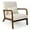 Beige, variant on Costway Modern Accent Chair Leisure Armchair with Rubber Wood Frame & Lumbar Pillow Gray