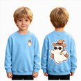 thumbnail image 2 of Toddler Boys Halloween Shirt for 1t 2t Kids Halloween Cool Ghost Long T-Shirt Crewneck Graphic Top Toddler to Youth Boys Clothes Size 1-2 Years, 2 of 9