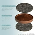 thumbnail image 3 of Posavasos de madera para bebidas 4.3 pulgadas juego de 6 portavasos apilables de fieltro absorbente y aislante posavasos para mesa de madera, 3 of 7