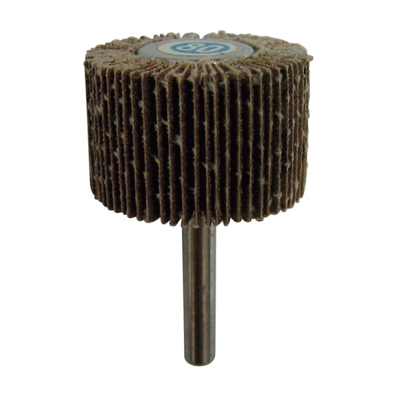 Klutch Flap Wheel, 80 Grit, 1in. x 1in. with 1/4in. Hex Shaft