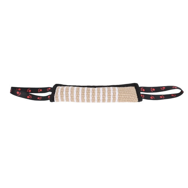 Jute Dog Bite Pillow Tug Toy with Strong Handles for Small Medium Large Dogs, Tear Resistant Interactive Portable Puppy Training, Ideal for Dog Training Sessions and