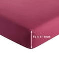 thumbnail image 4 of Hong and Arts Inc. Marina Decoration Ultra Soft Silky Deep Pocket Solid Rayon from Bamboo All Season Bedding Pleated Sheet Set Burgundy - Twin XL, 4 of 5