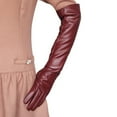 thumbnail image 2 of Sunjoy Tech Women Gloves Full Finger Windproof Faux Leather Long Arm Gloves for Shopping Party, 2 of 3
