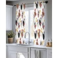 thumbnail image 5 of Farmhouse Rooster Sheer Curtains 54 Inch Length 2 Panels Set for Living Room/Bedroom, Country Watercolor Flowers Wood Grain Kitchen Curtains Grommet Semi-Sheer Curtains Window Treatments 42"x54"x2, 5 of 7